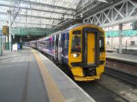 <h4><a href='/locations/E/Edinburgh_Waverley'>Edinburgh Waverley</a></h4><p><small><a href='/companies/N/North_British_Railway'>North British Railway</a></small></p><p>158739, with 158713 at rear, at Edinburgh Waverley waiting to depart on 15th May 2016 with a service to Tweedbank over the new Borders Line that had opened eight months earlier.  3/43</p><p>15/05/2016<br><small><a href='/contributors/David_Bosher'>David Bosher</a></small></p>