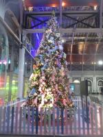 <h4><a href='/locations/P/Paddington'>Paddington</a></h4><p><small><a href='/companies/G/Great_Western_Railway'>Great Western Railway</a></small></p><p>Merry Christmas everyone at Railscot! Paddington station's Christmas Tree, just after 6 a.m. on Saturday, 11th December 2021 while I was waiting for the Railway Touring Company's railtour to Shrewsbury behind Stanier Black 5 no. 44871. 143/189</p><p>11/12/2021<br><small><a href='/contributors/David_Bosher'>David Bosher</a></small></p>