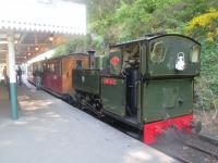 <h4><a href='/locations/A/Abergynolwyn'>Abergynolwyn</a></h4><p><small><a href='/companies/T/Talyllyn_Railway'>Talyllyn Railway</a></small></p><p>0-4-2T No.7 'Tom Rolt' at Abergynolwyn, with a train from Nant Gwernol to Tywyn Wharf, on 24th May 2016. As Nant Gwernol station lacks any facilities, return trains stop here for a considerable time for passengers to  partake of refreshments and visit the gift shop. Abergynolwyn was the original upper terminus for passengers until 1976 when the line was extended. 5/9</p><p>24/05/2016<br><small><a href='/contributors/David_Bosher'>David Bosher</a></small></p>