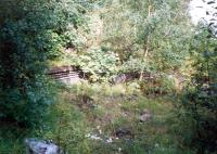 Remains of one of the bay platforms at Dalmuir Riverside. This was a large and slightly bleak station with platforms for the neighbouring shipyards.<br><br>[Ewan Crawford //1987]