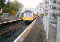 Southbound DMU at Kennishead.<br><br>[Ewan Crawford //1987]