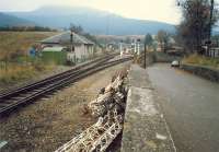 Crianlarich looking south to the station. The unattractive pile of rusty things is the remains of the old semaphore signalposts.<br><br>[Ewan Crawford //1987]