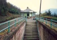 View from the Glasgow end of Arrochar and Tarbet station.<br><br>[Ewan Crawford //1987]