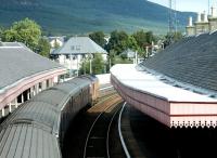 <i>Where am I?...  What day is this?...  Who are all these people?  </i><BR> A confused passenger peers out of the window of the late running Euston - Inverness sleeper (1130 as opposed to 0741) at Aviemore station on 24 September 2004.<br><br>[John Furnevel 24/09/2004]