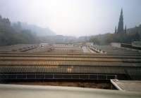 A view from the bridge; looking west over the vast acreage of Waverleys glass roof.<br><br>[Ewan Crawford //1987]