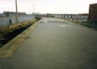 Winton Pier remains. After cutting back the line passengers are faced with a longer walk to Ardrossan Harbour station (distant left).<br><br>[Ewan Crawford //1987]