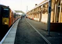 Glasgow bound train at Saltcoats.<br><br>[Ewan Crawford //1987]