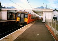 Southbound train at Troon (New).<br><br>[Ewan Crawford //1987]