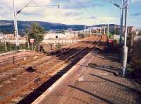 Dalreoch looking east over the Leven Viaduct to Dumbarton Central.<br><br>[Ewan Crawford //1987]