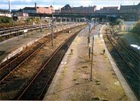 Bridgeton Central station from a signal. Maintenance sidings to left. Access by kind permission of British Rail.<br><br>[Ewan Crawford //1987]