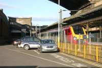 A Sunday morning train for Aberdeen standing at Waverley platform 21 on 16 April 2006.<br><br>[John Furnevel 16/04/2006]