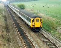 Southbound 477 train at Plean Junction.<br><br>[Ewan Crawford //1988]