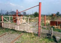 Looking east at Muirton on the Polmaise colliery line. The embankment of the A91 now crosses the now lifted and closed line.<br><br>[Ewan Crawford //1988]