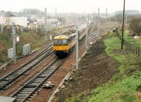 An express heading south at Strawfrank Junction.<br><br>[Ewan Crawford //1988]