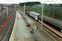 A 47 draws the Edinburgh portion of a train west out of Carstairs - it then reversed and joined this to the Glasgow portion of a train for the south.<br><br>[Ewan Crawford //1988]