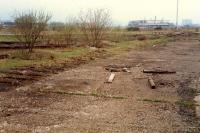 Looking to the Linwood Car Plant and Linwood Pressed Steel Limited. The line to the works had just been lifted and the plants were being demolished.<br><br>[Ewan Crawford //1988]