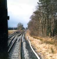 View of the north end of Kilkerran loop from approaching DMU. The line had been double track.<br><br>[Ewan Crawford 19/03/1988]