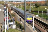 A North Berwick - Edinburgh Waverley service calls at Musselburgh in April 2006.<br><br>[John Furnevel 25/04/2006]