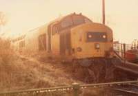 37 idles at Bridge of Orchy. Fence in foreground is covered in ice.<br><br>[Ewan Crawford //1988]