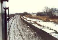 Stewarton seen from southbound DMU.<br><br>[Ewan Crawford //1988]