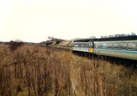 Diverted from the E&G line is this Edinburgh and Glasgow Railway 477 heading east at the site of Clyde Iron. After diversions that day the R&C was officially closed to passengers only to re-open with new stations a few years later.<br><br>[Ewan Crawford //1988]