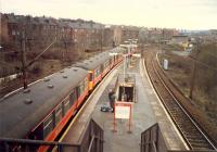 Hyndland (New) looking south. The branch to the old Hyndland station was to the left.<br><br>[Ewan Crawford //1988]
