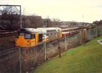 26 reversing into Partickhill Goods with a train associated with the Yoker resignalling scheme.<br><br>[Ewan Crawford //1987]