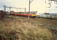 Yorkhill looking east. Here there was a station, a shed, lines to Kelvinhaugh goods (high level) and a line down to the Queens Dock. Access by kind permission of British Rail.<br><br>[Ewan Crawford //1988]