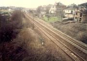 Looking west with Whiteinch West Junction behind the camera. The Whiteinch line was to the left (out of sight) and the line shown here runs to Clydebank.<br><br>[Ewan Crawford //1988]