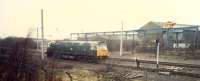 An Eastfield 47 on the Shieldmuir Yard loop. Site now Shieldmuir station. Most of the remains of the yard was lifted in 1987 and the rest by 1990.<br><br>[Ewan Crawford //1988]