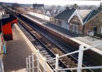 Looking east at Cleland. The two Caledonian buildings, the main station building and the shelter, have both gone.<br><br>[Ewan Crawford //1988]