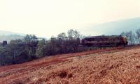 The morning Mossend-Fort William freight crosses Garelochhead Viaduct on its way north.<br><br>[Ewan Crawford //1990]