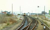 Eastbound Sprinter picking up the token at the east end of Forres loop.<br><br>[Ewan Crawford //]