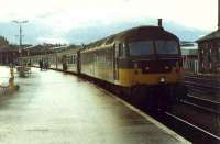 A Glasgow bound 47 hauled train at Inverness.<br><br>[Ewan Crawford //]