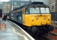 <h4><a href='/locations/G/Glasgow_Central'>Glasgow Central</a></h4><p><small><a href='/companies/G/Glasgow_Central_Station_Caledonian_Railway'>Glasgow Central Station (Caledonian Railway)</a></small></p><p>The locomotive for my journey to Carlisle via Paisley and Ayr was 47 518. 5/28</p><p>26/11/1988<br><small><a href='/contributors/Ewan_Crawford'>Ewan Crawford</a></small></p>
