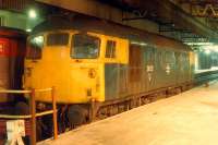 26 021 sleeps in the southbound bay platform on the west side of Perth station.<br><br>[Ewan Crawford 02/01/1989]