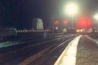 Inverness looking east from the station. A 47 and 37 outside the locomotive works and a 125 in the carriages area.<br><br>[Ewan Crawford 03/01/1989]