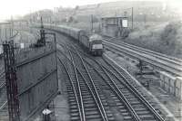 D213 with a Liverpool-Glasgow express passing Larkfield Junction on 8 August 1964.<br><br>[G H Robin collection by courtesy of the Mitchell Library, Glasgow 08/08/1964]