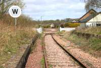 View from the platforms at Kincardine station looking in the Alloa direction showing track lifted north of the level crossing on 26 April 2006.<br><br>[John Furnevel 26/04/2006]