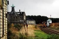 Birds take fright and flight as an eastbound train passes Kennethmont box.<br><br>[Ewan Crawford //]