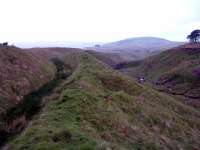 The Corbie Craigs incline. This was replaced by the second Drumgrange incline. It led down to the ironworks via a large viaduct. Amazingly some track remains in place since closure in the 1860s.<br><br>[Ewan Crawford //]