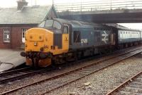 37 416 has just run round and backed down on its train at Kyle of Lochalsh.<br><br>[Ewan Crawford 03/01/1989]