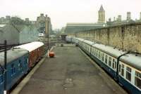 Perth Carriage sidings. There were a good few preserved coaches here.<br><br>[Ewan Crawford //1988]