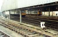 DMUs in the carriage sidings at Perth.<br><br>[Ewan Crawford //1988]