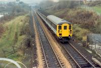 477 heads north towards Perth. The route of the line to Perth Harbour can be seen to the left.<br><br>[Ewan Crawford //1988]