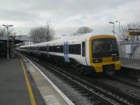 <h4><a href='/locations/W/Welling'>Welling</a></h4><p><small><a href='/companies/B/Bexley_Heath_Railway'>Bexley Heath Railway</a></small></p><p>465166 to Barnehurst arriving at Welling on 2nd March 2013. This station on the Bexleyheath Loop was opened on 1st May 1895 by the independent Bexley Heath (sic) Railway that runs from the North Kent Line at Blackheath back to the North Kent by means of a triangular junction between Slade Green and Dartford.    Welling is still theoretically in Kent but now that part of it within Greater south-east London. 3/9</p><p>02/03/2013<br><small><a href='/contributors/David_Bosher'>David Bosher</a></small></p>