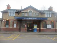 <h4><a href='/locations/N/North_Ealing'>North Ealing</a></h4><p><small><a href='/companies/E/Ealing_and_South_Harrow_Railway'>Ealing and South Harrow Railway</a></small></p><p>Exterior of North Ealing station on 9th February 2019. This was opened by the Metropolitan District Railway on 23rd June 1903 when trains began running from a connection with the Ealing Broadway line at Hanger Lane Junction as far as Park Royal & Twyford Abbey in connection with that year's Royal Agricultural Show.  Five days later trains were extended to South Harrow. North Ealing was the only station on this line not to be rebuilt in Holden style for the takeover by Piccadilly Line tube trains in 1933 and remains today as a pleasant example of a turn-of-the-19th/20th Century District station. (The original Park Royal & Twyford Abbey station was re-sited to the south in 1931 with an entrance on the A40 Western Avenue. The new station was called Park Royal (Hanger Hill) but the suffix was later dropped.) 40/138</p><p>09/02/2019<br><small><a href='/contributors/David_Bosher'>David Bosher</a></small></p>