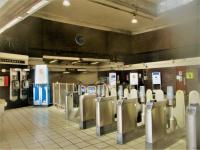 <h4><a href='/locations/W/Wood_Green'>Wood Green</a></h4><p><small><a href='/companies/P/Piccadilly_Extension_London_Electric_Railways'>Piccadilly Extension (London Electric Railways)</a></small></p><p>Interior of Wood Green ticket hall, Piccadilly Line, on 20th April 2022, during a lull in passenger flows. This Charles Holden designed station will celebrate its 90th Anniversary on 19th September 2022, opening with the first stage of the London Electric Railways Cockfosters extension from Finsbury Park as far as Arnos Grove in 1932. That became known as the Piccadilly Line in 1937 under a general renaming of lines by the LPTB. 100/138</p><p>20/04/2022<br><small><a href='/contributors/David_Bosher'>David Bosher</a></small></p>