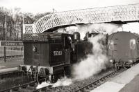 Ex-CR Class 2P 0-4-4T 55263 at Connel Ferry on 1713 train to Oban (from Ballachulish) in 1960.