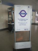 <h4><a href='/locations/P/Paddington_EL'>Paddington [EL]</a></h4><p><small><a href='/companies/E/Elizabeth_Line'>Elizabeth Line</a></small></p><p>Really, at last, the Elizabeth Line is open, at least according to this sign by the Hammersmith and City Line at Paddington on Opening Day, Tuesday, 24th May 2022. What the sign does not say is that this only includes the new stretch beneath London from Paddington east to Abbey Wood. Through trains from Shenfield to Heathrow and Reading will have to wait another year. Also, there is no indication that the walk from here to the Elizabeth Line is unfortunately lengthy, through the taxi rank almost the entire length of the eastern side of Paddington and then an escalator and the entire width of the station concourse. 154/189</p><p>24/05/2022<br><small><a href='/contributors/David_Bosher'>David Bosher</a></small></p>